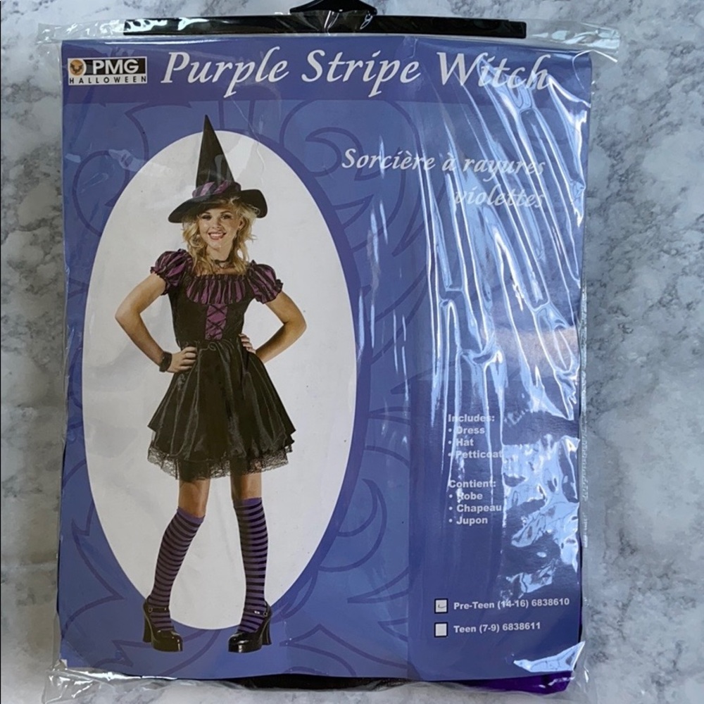 Purple stripe witch Halloween costume